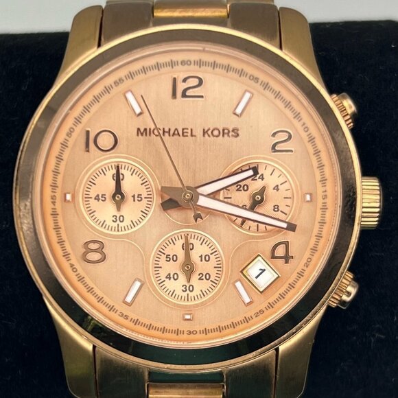 Michael Kors Chronograph Runway Rose Gold Watch MK5128 Extra Links & Working - Picture 6 of 11